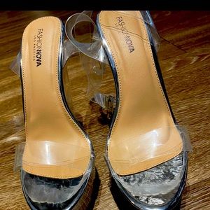 Fun clear platform wedges